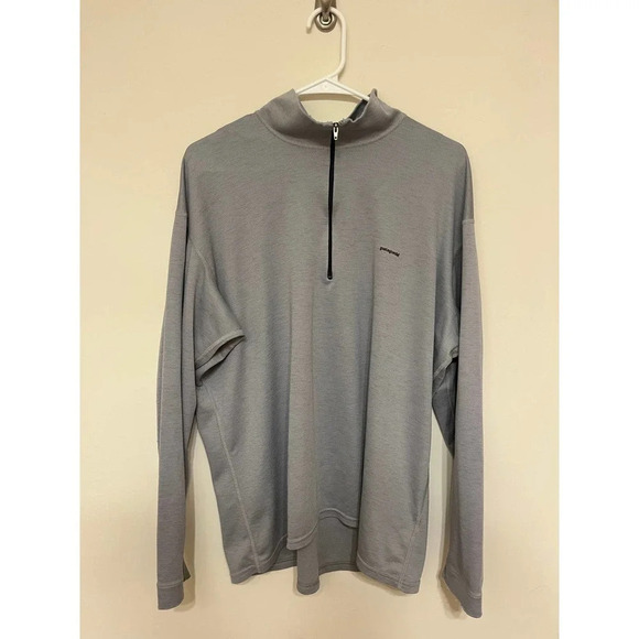 Patagonia Pullover XL Gray Capilene 1/4 Zip Pullover Long Sleeve Polyester - Picture 1 of 8